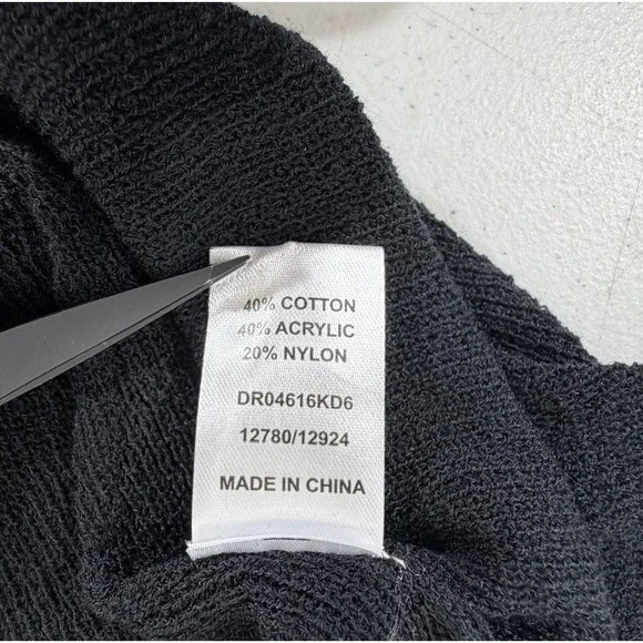 Meshki Zahra Open Back Mini Mesh Knit Dress Semi Sheer XS Black Bell Sleeve NWT - Picture 4 of 14